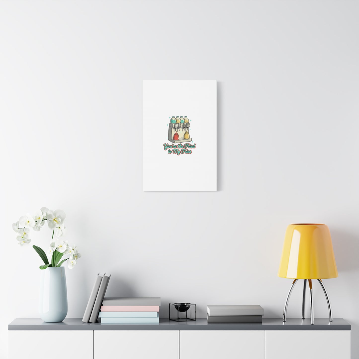 You’re the Fried to My Fries Canvas | Retro Diner Matchbook, Pantry Label Art