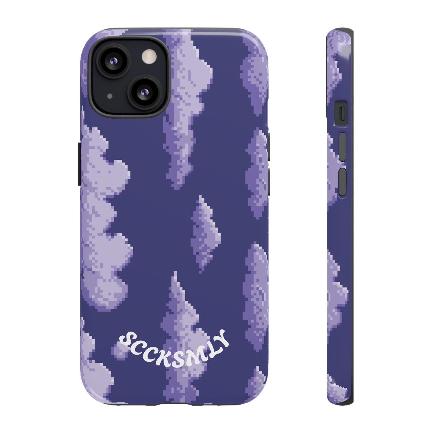 Lilac Pixel Cloud Tough Phone Case for Apple
