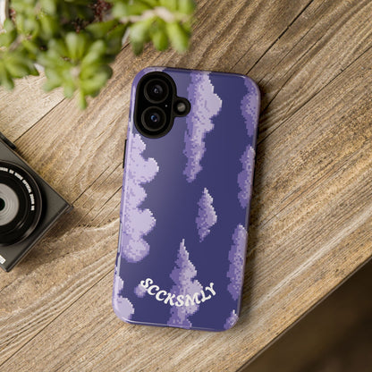 Lilac Pixel Cloud Tough Phone Case for Apple