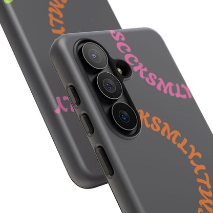 Y2K Wavy Script Tough Case for Samsung- Gray