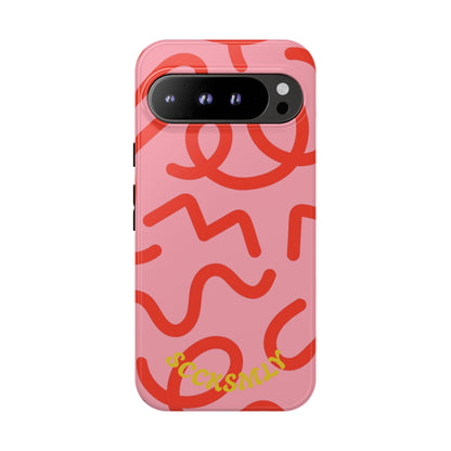 Red Candy Swirls Tough Phone Case for Google