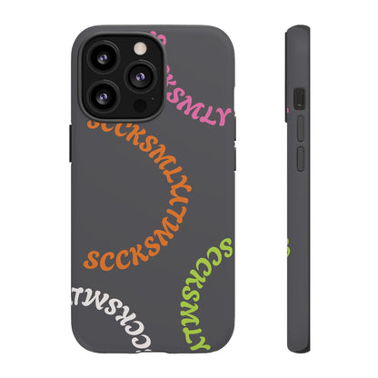 Y2K Wavy Script Tough Case for Apple- Gray