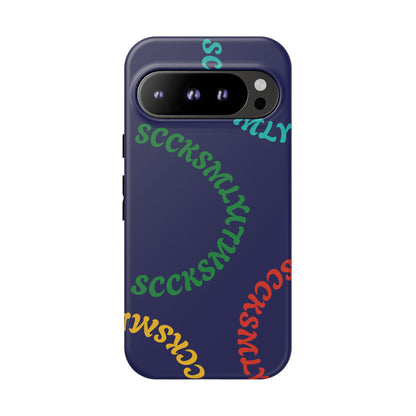 Y2K Wavy Script Tough Case for Google Pixel- Navy Blue
