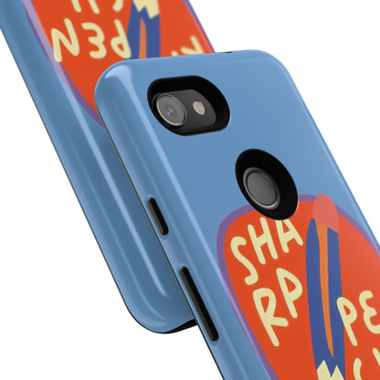 Blue "SHARPEN PENCIL" Tough Phone Case for Google Pixel
