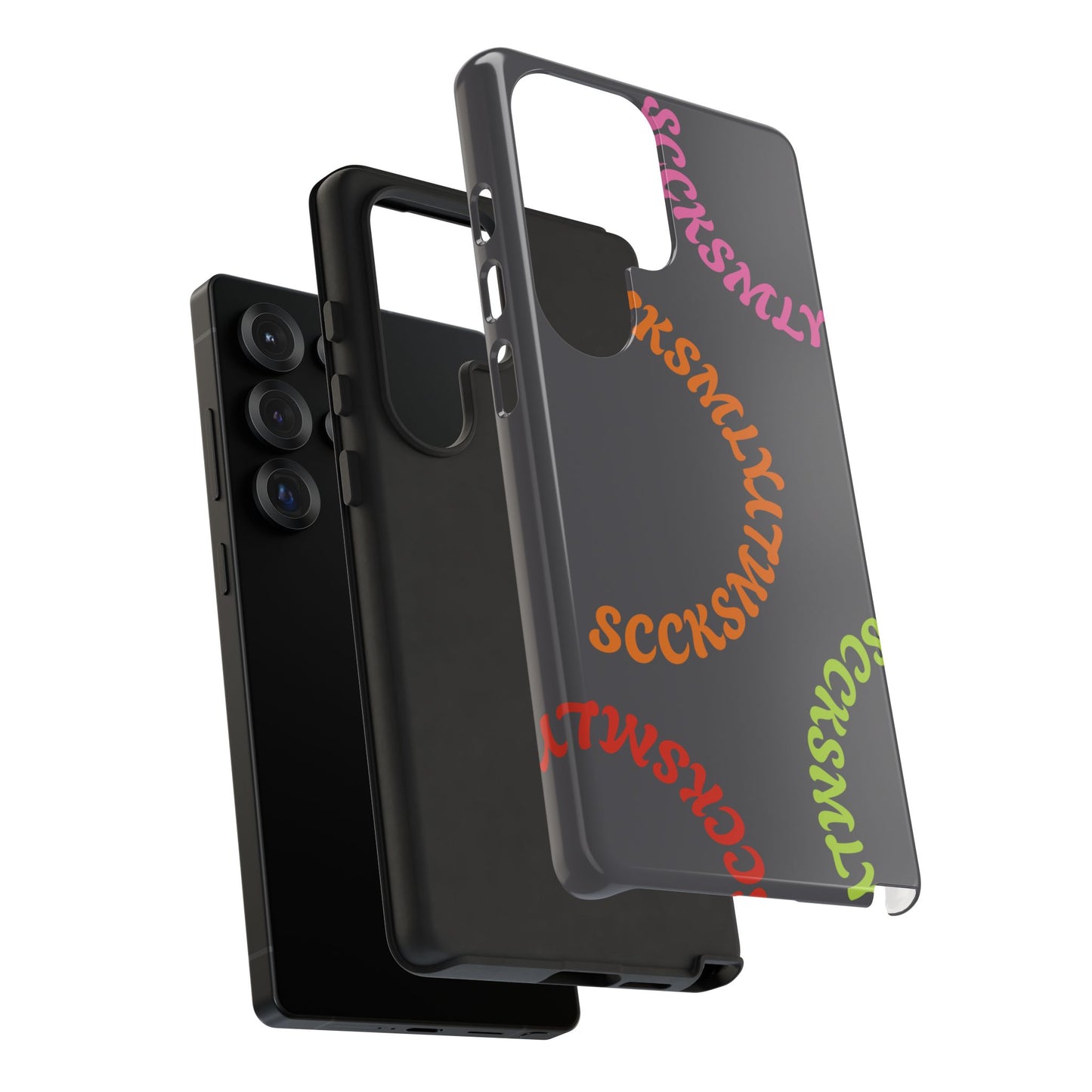 Y2K Wavy Script Tough Case for Samsung- Gray