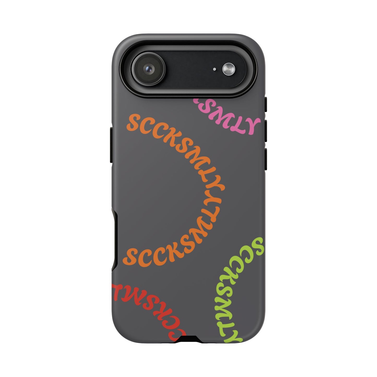 Y2K Wavy Script Tough Case for Apple- Gray