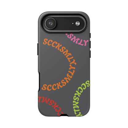 Y2K Wavy Script Tough Case for Apple- Gray