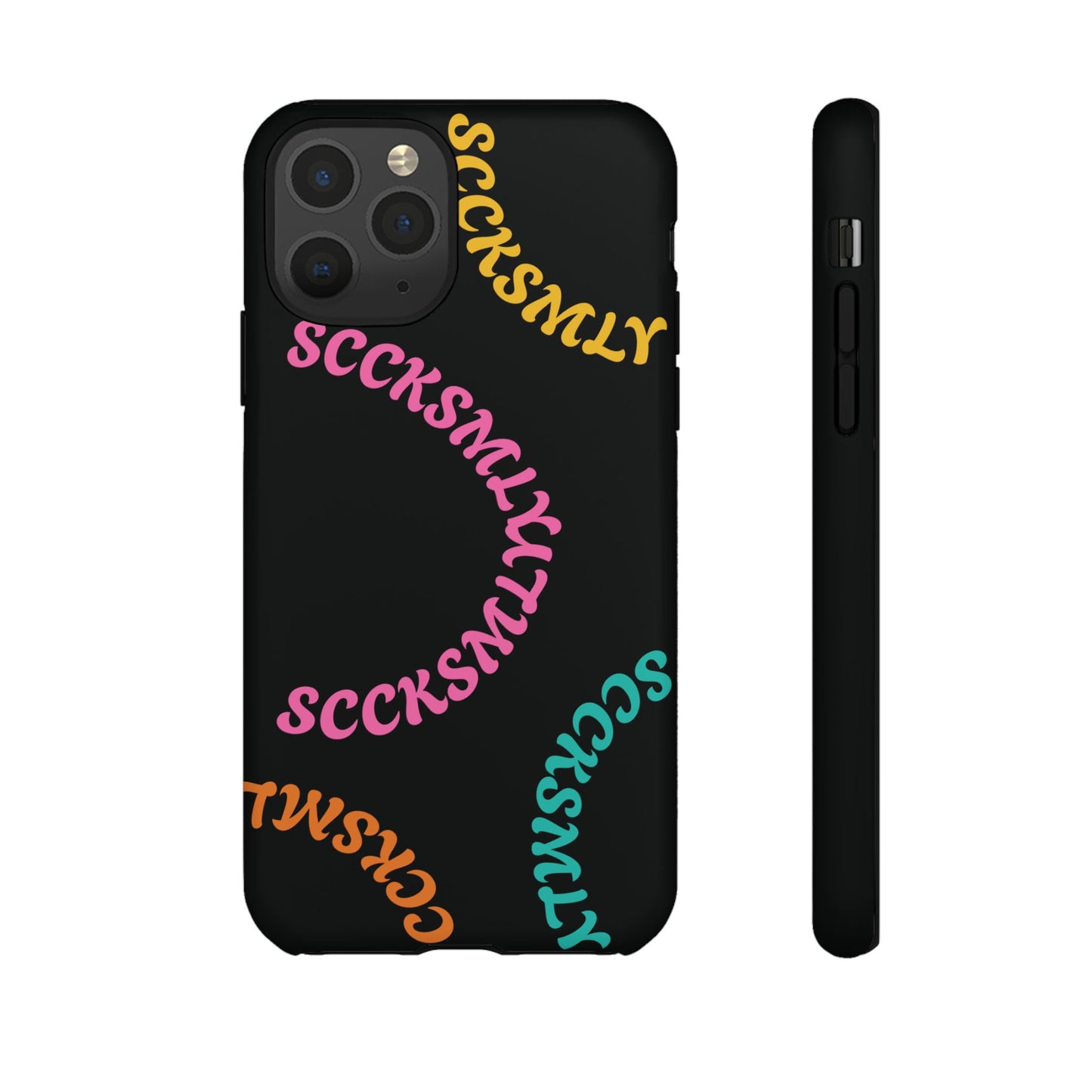 Y2K Wavy Script Tough Case for Apple- Black