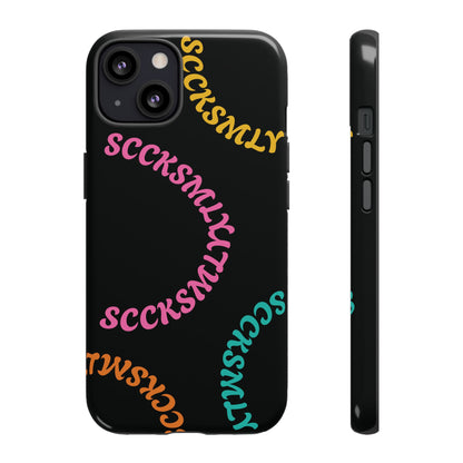 Y2K Wavy Script Tough Case for Apple- Black