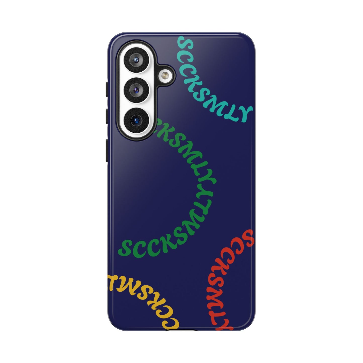 Y2K Wavy Script Tough Case for Samsung- Navy Blue