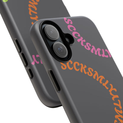 Y2K Wavy Script Tough Case for Apple- Gray