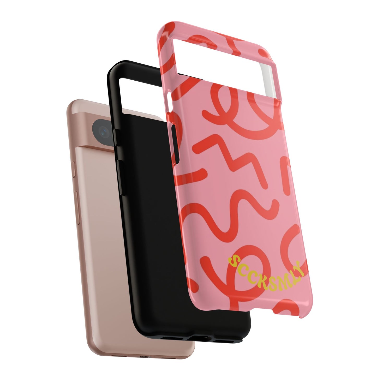 Red Candy Swirls Tough Phone Case for Google