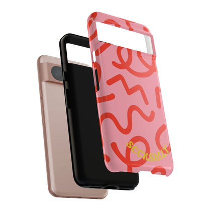 Red Candy Swirls Tough Phone Case for Google