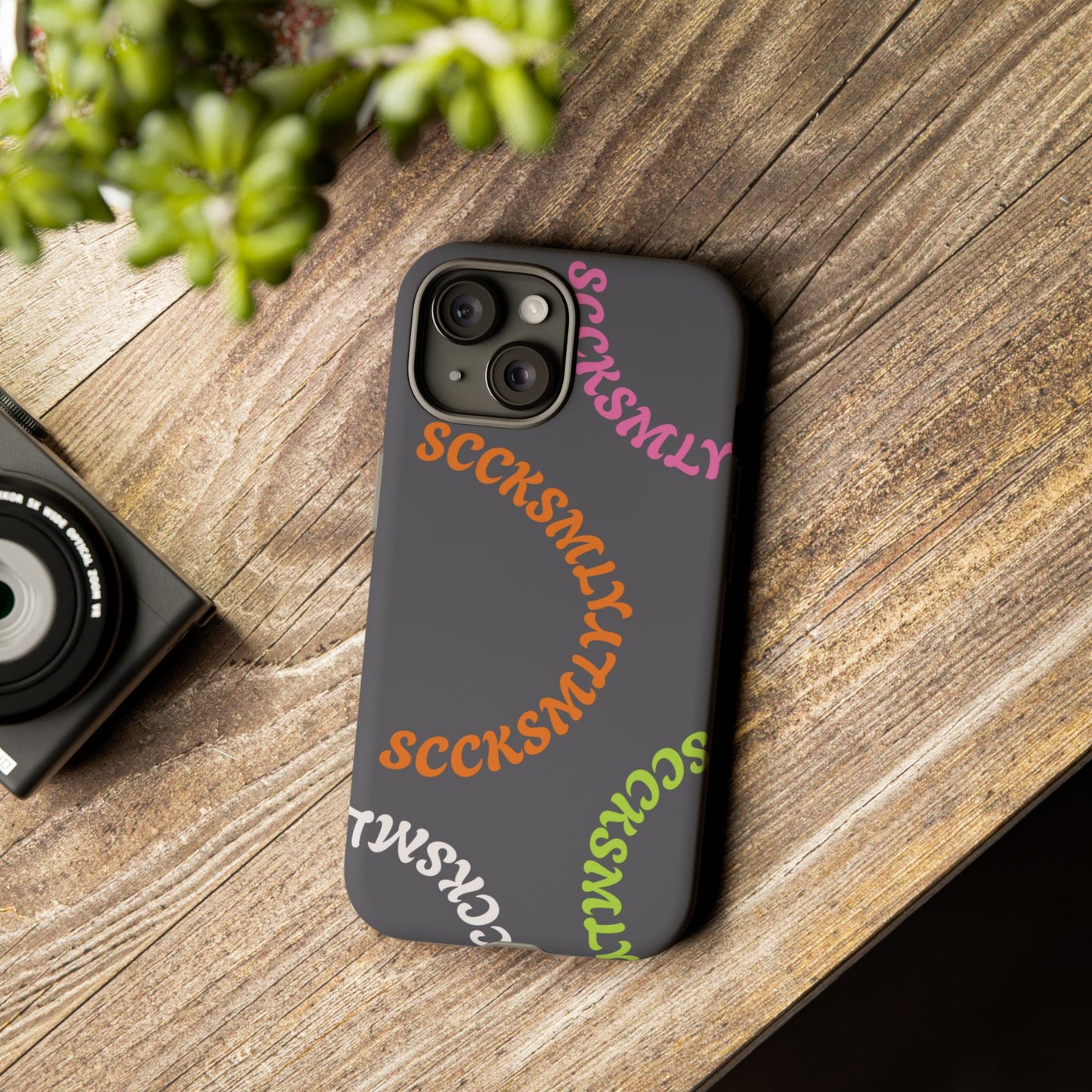 Y2K Wavy Script Tough Case for Apple- Gray