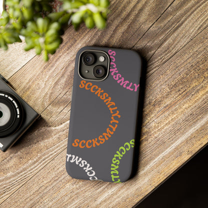 Y2K Wavy Script Tough Case for Apple- Gray