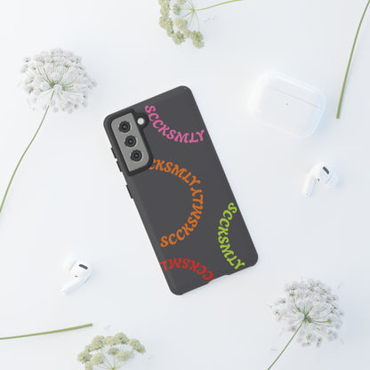 Y2K Wavy Script Tough Case for Samsung- Gray