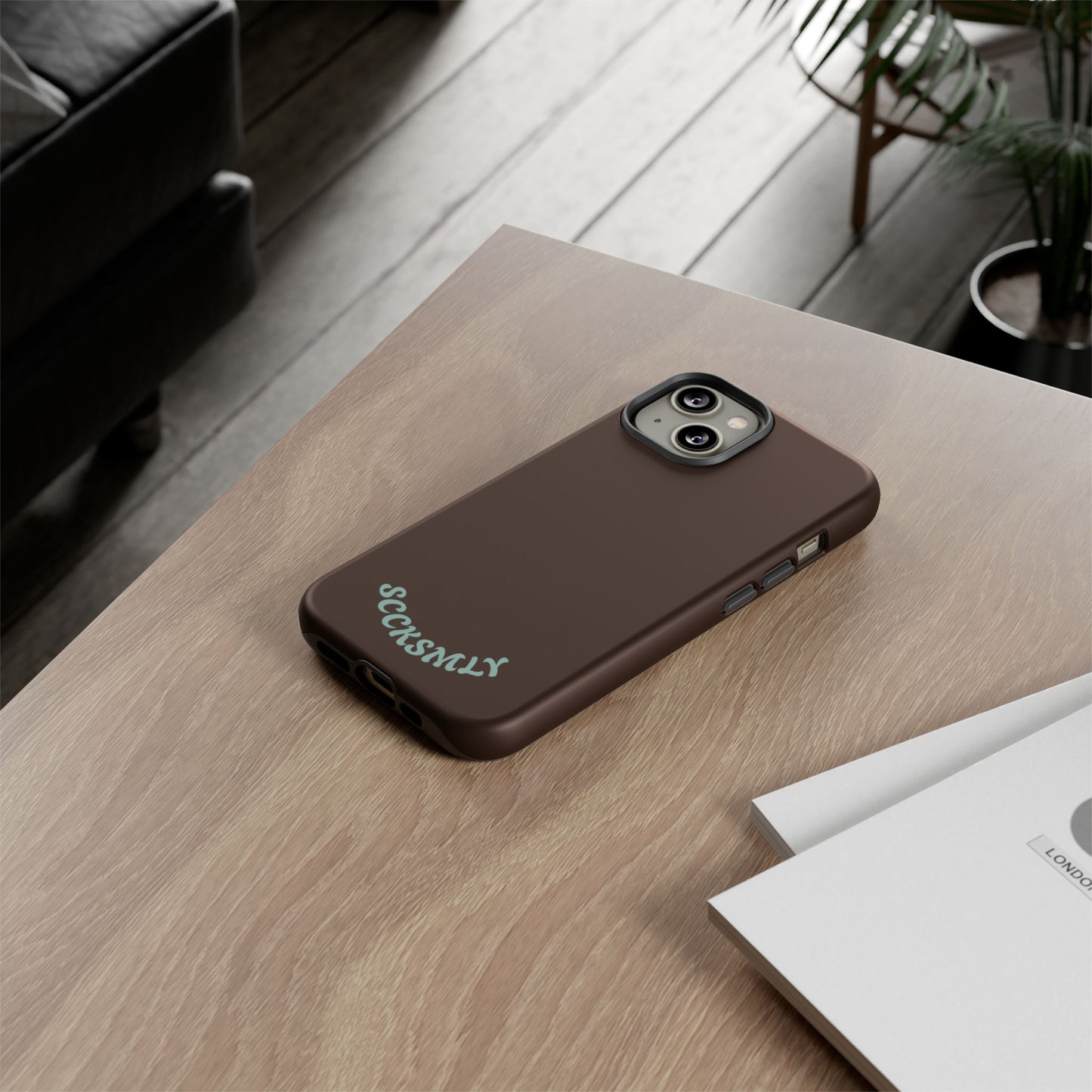 SOLID Espresso Mint Tough Phone Case for Apple