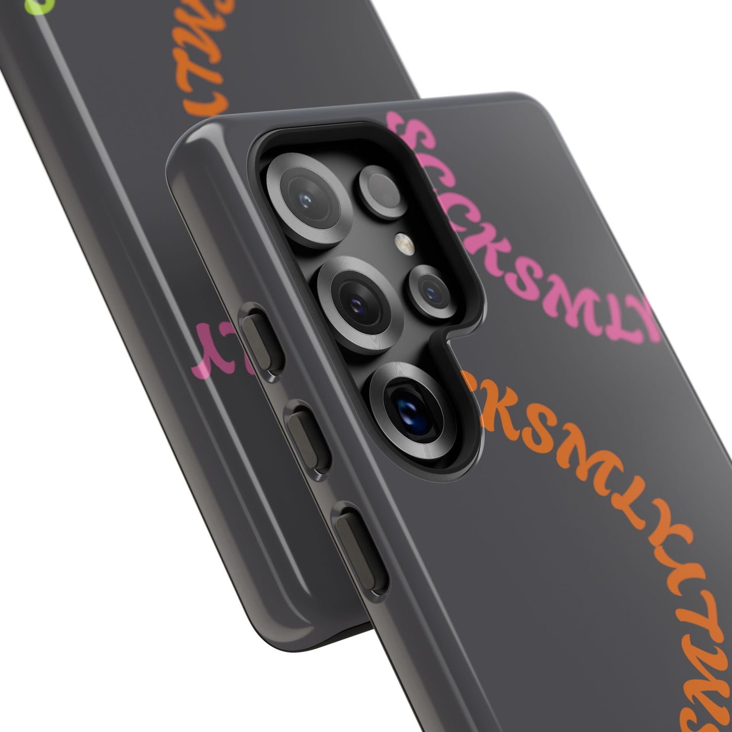 Y2K Wavy Script Tough Case for Samsung- Gray