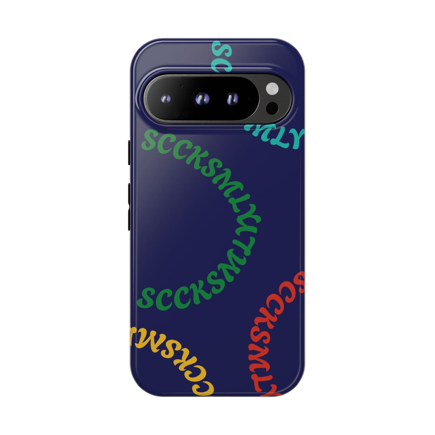 Y2K Wavy Script Tough Case for Google Pixel- Navy Blue