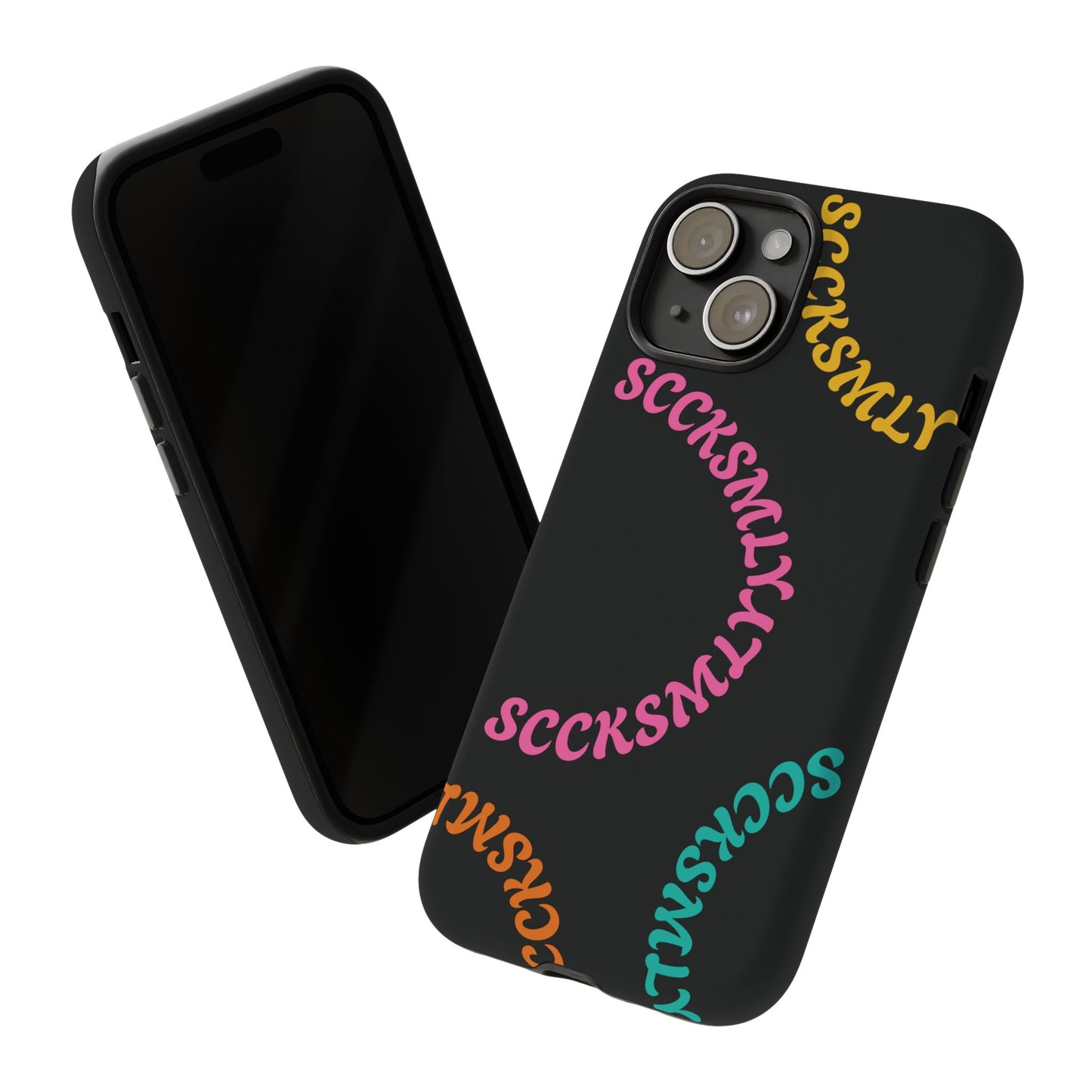 Y2K Wavy Script Tough Case for Apple- Black