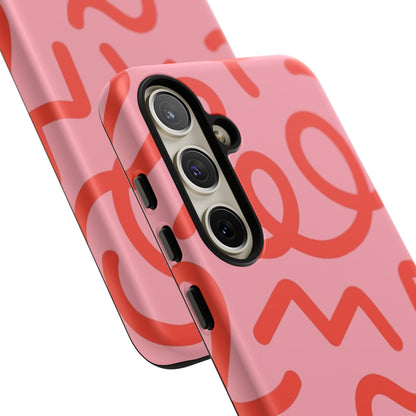 Red Candy Swirls Tough Phone Case for Samsung