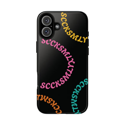Y2K Wavy Script Tough Case for Apple- Black