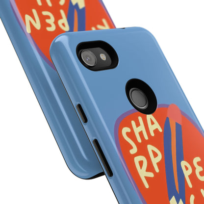 Blue "SHARPEN PENCIL" Tough Phone Case for Google Pixel
