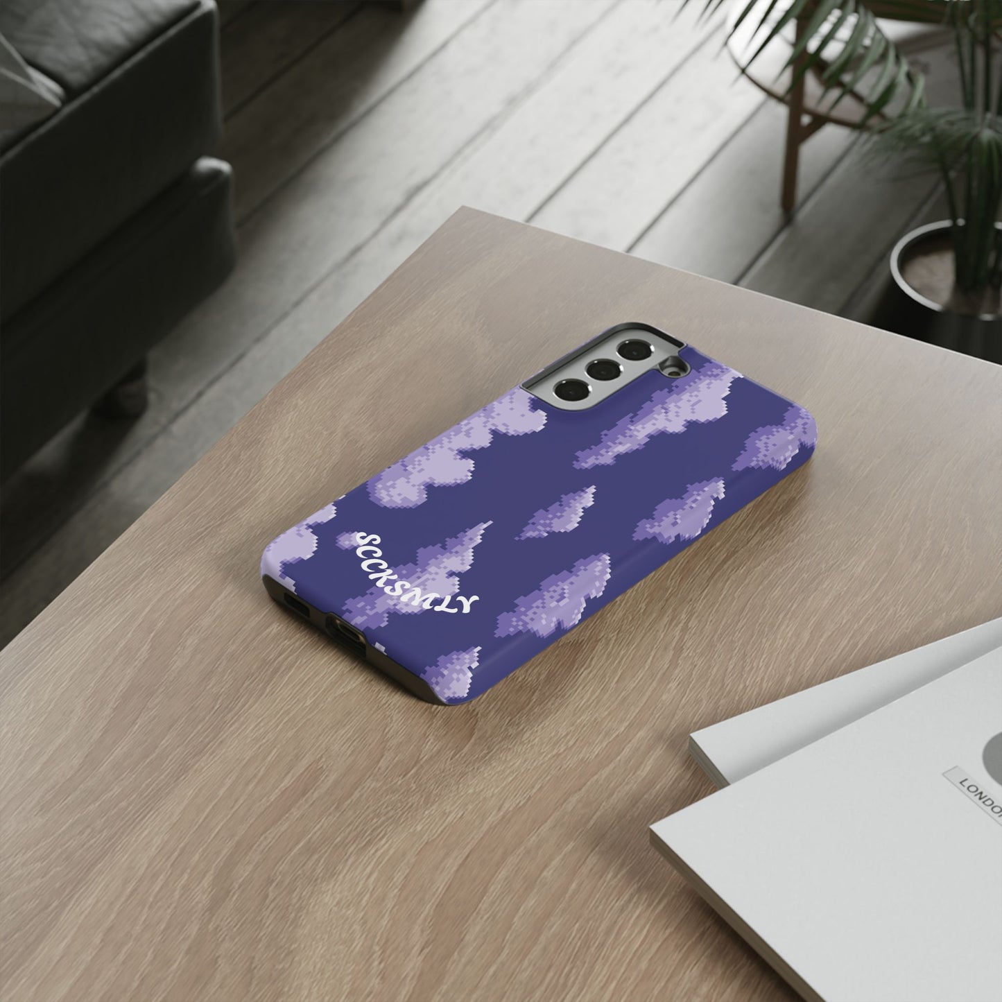 Lilac Pixel Cloud Tough Phone Case for Samsung