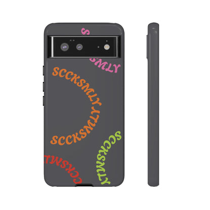Y2K Wavy Script Tough Case for Google Pixel- Gray