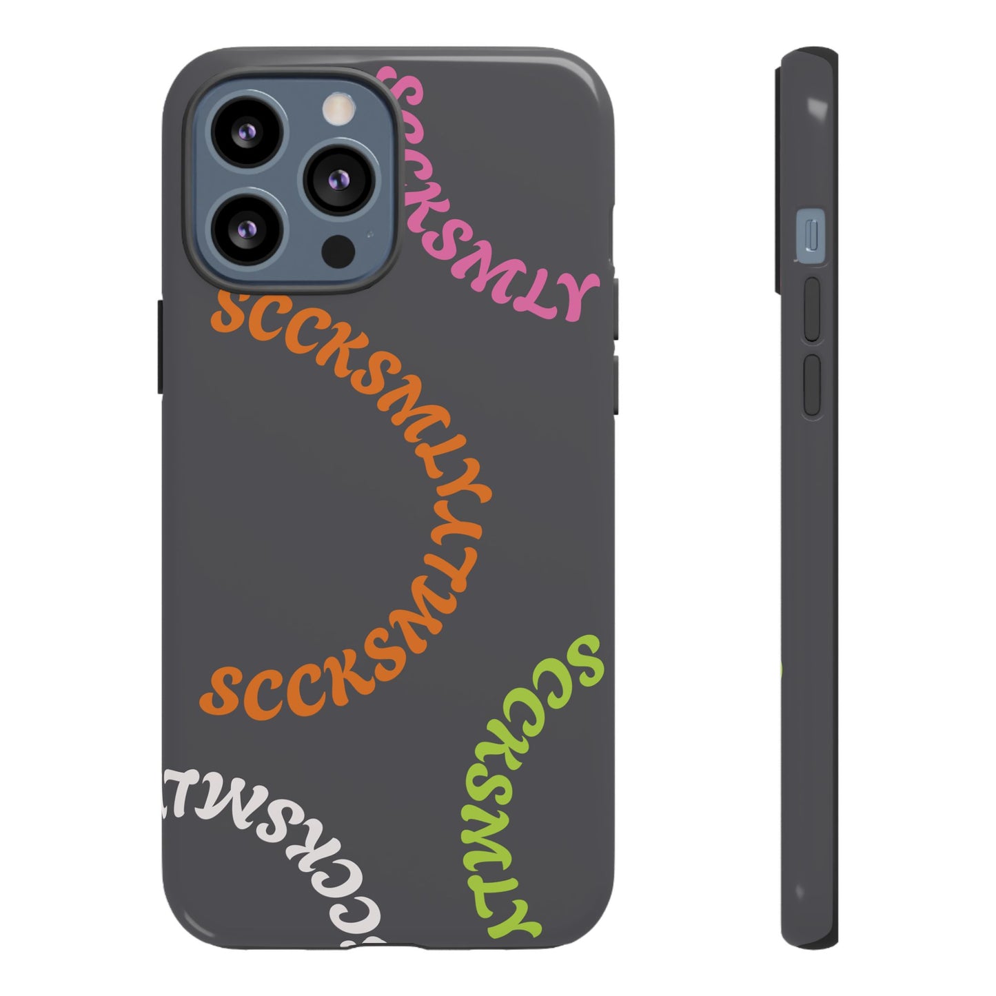 Y2K Wavy Script Tough Case for Apple- Gray