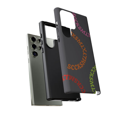 Y2K Wavy Script Tough Case for Samsung- Gray