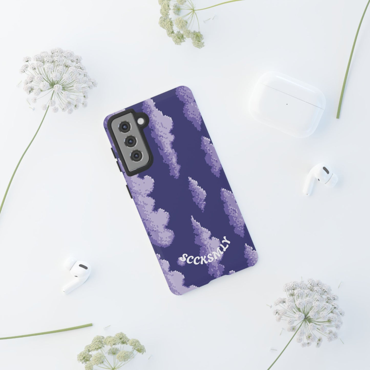 Lilac Pixel Cloud Tough Phone Case for Samsung