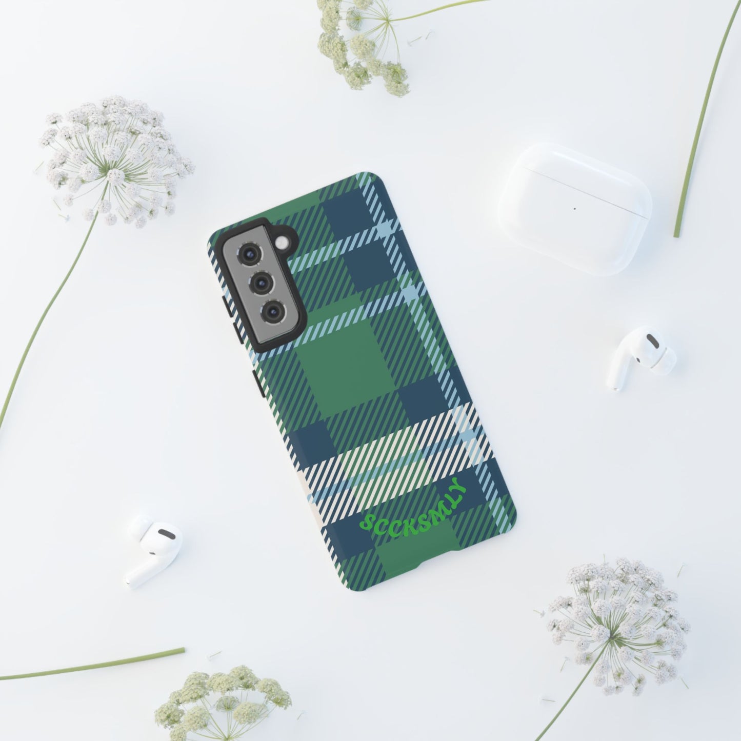 Earth and Sky Plaid Tough Phone Case for Samsung