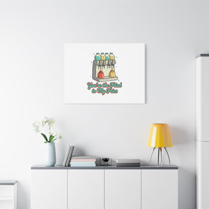 You’re the Fried to My Fries Canvas | Retro Diner Matchbook, Pantry Label Art