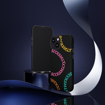 Y2K Wavy Script Tough Case for Apple- Black