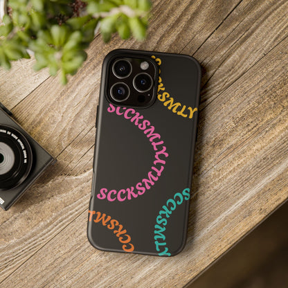 Y2K Wavy Script Tough Case for Apple- Black