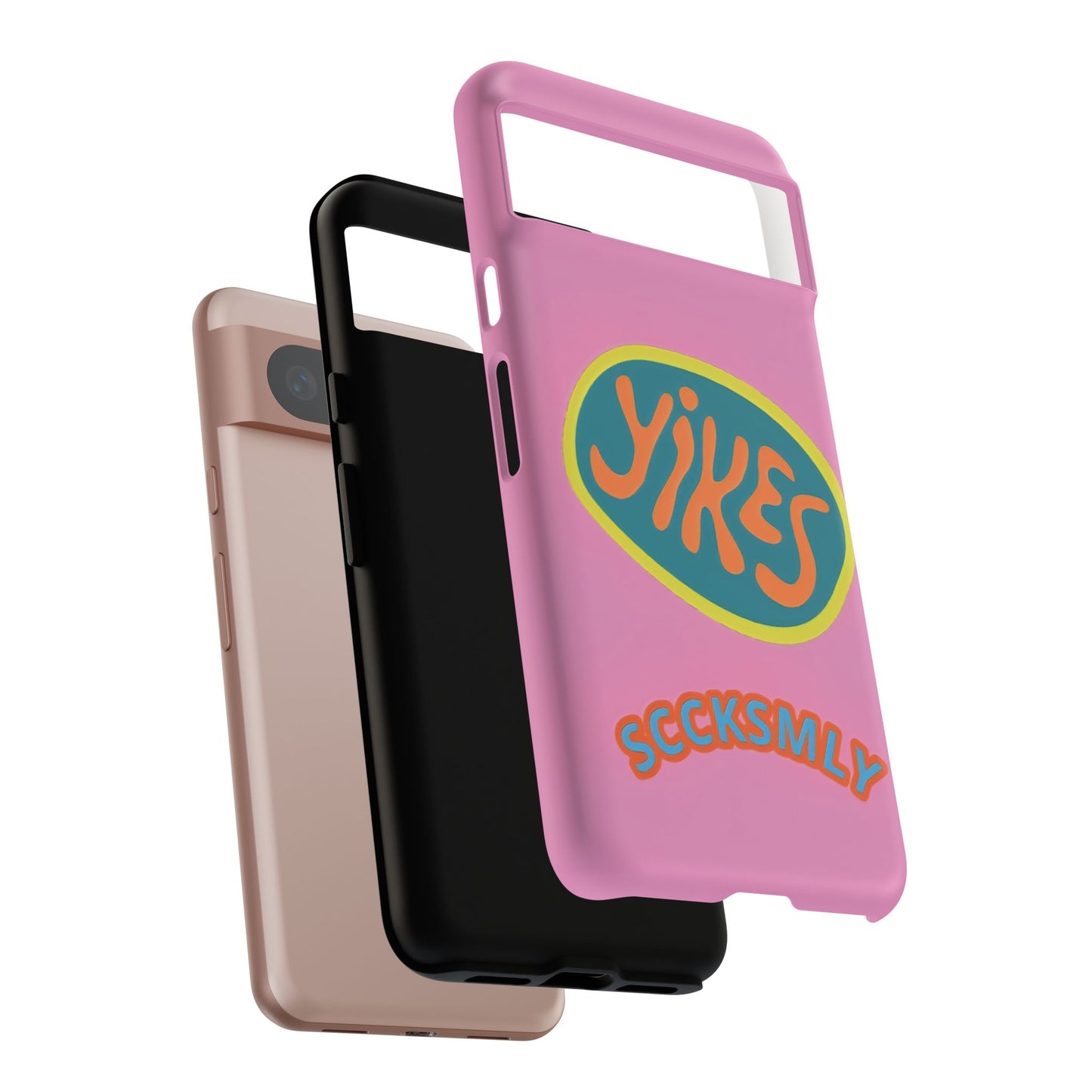 Pink "YIKES" Tough Phone Case for Google Pixel