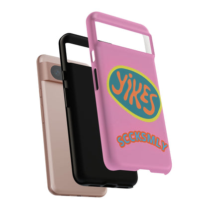 Pink "YIKES" Tough Phone Case for Google Pixel