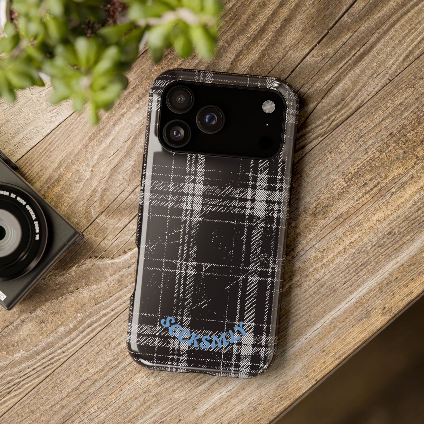 Smoky Grungy Plaid Phone Case for Apple