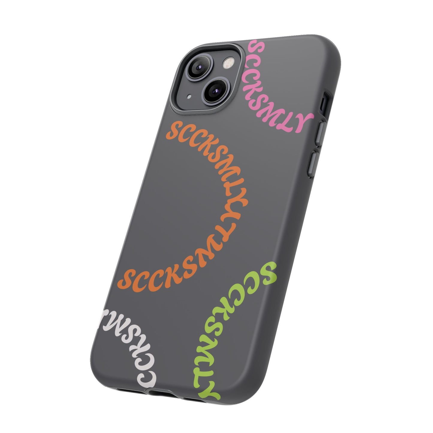 Y2K Wavy Script Tough Case for Apple- Gray