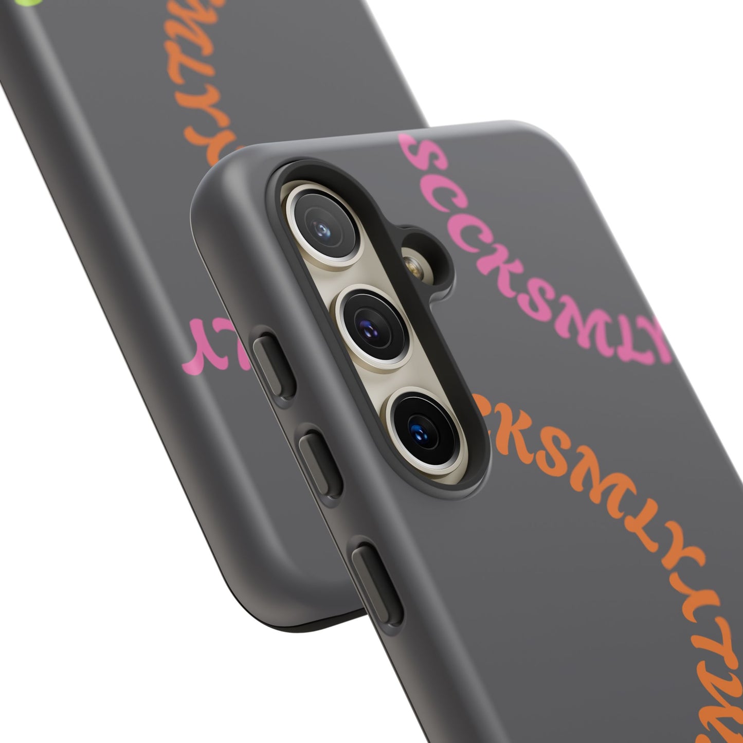 Y2K Wavy Script Tough Case for Samsung- Gray