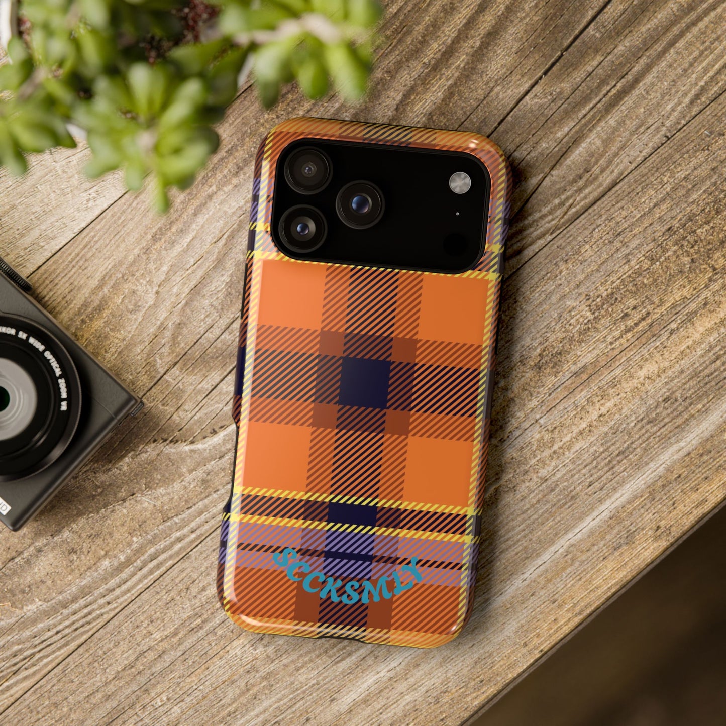 Orange Sickle Plaid  Phone Case for Apple