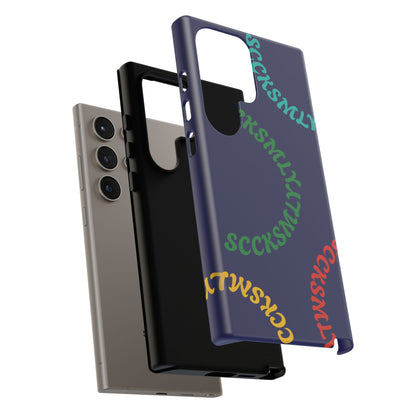 Y2K Wavy Script Tough Case for Samsung- Navy Blue