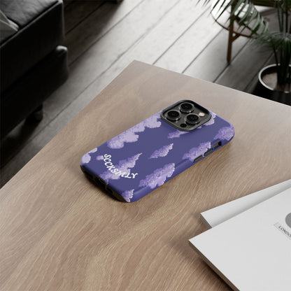 Lilac Pixel Cloud Tough Phone Case for Apple