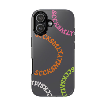 Y2K Wavy Script Tough Case for Apple- Gray