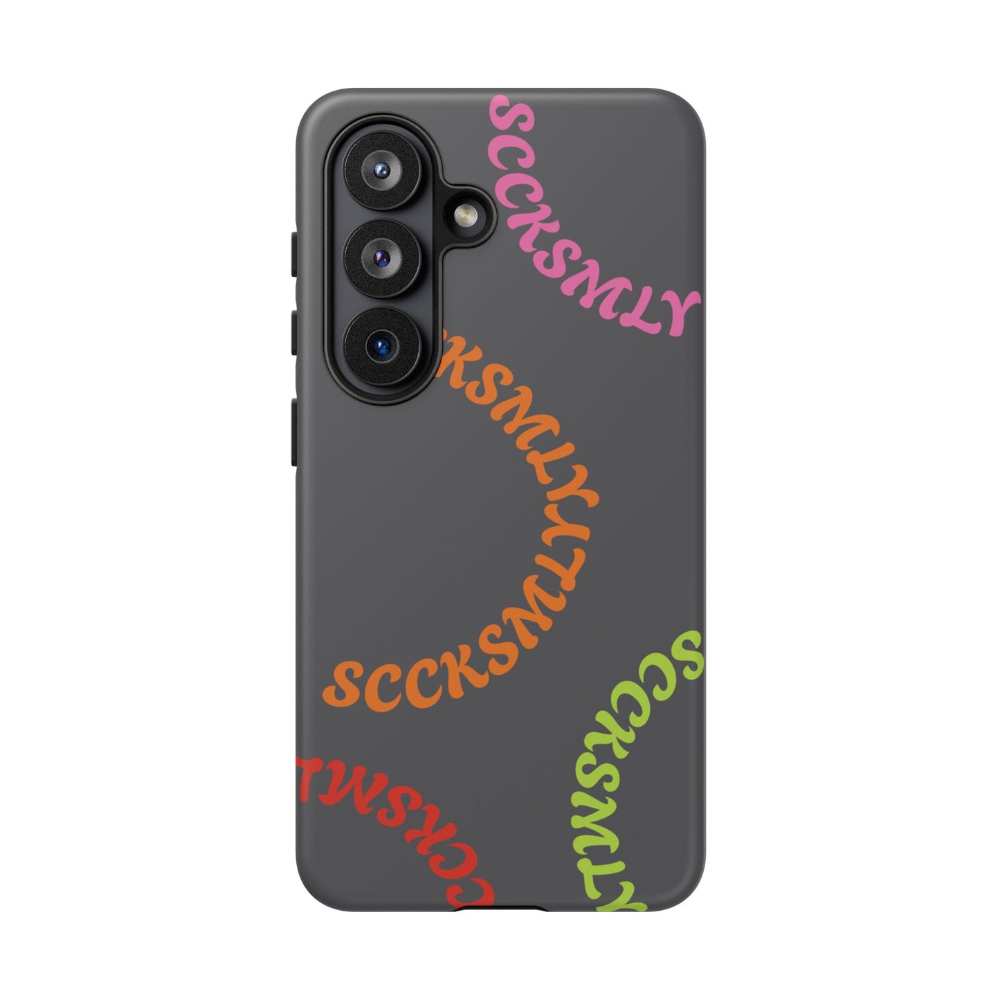 Y2K Wavy Script Tough Case for Samsung- Gray