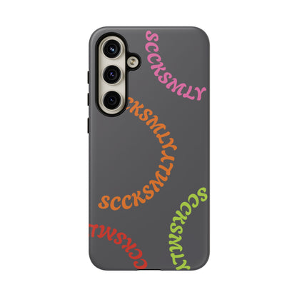 Y2K Wavy Script Tough Case for Samsung- Gray