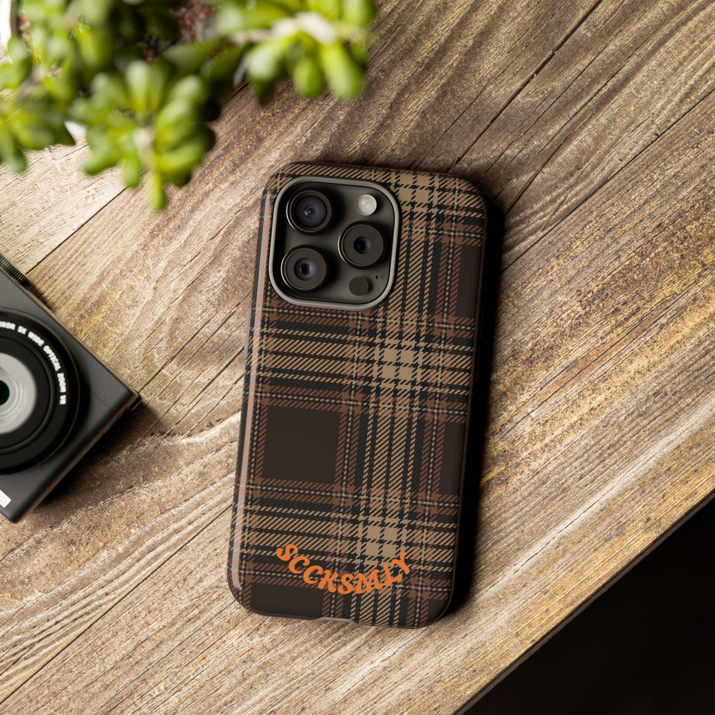 Brown Bread Plaid Tough Phone Case for Apple