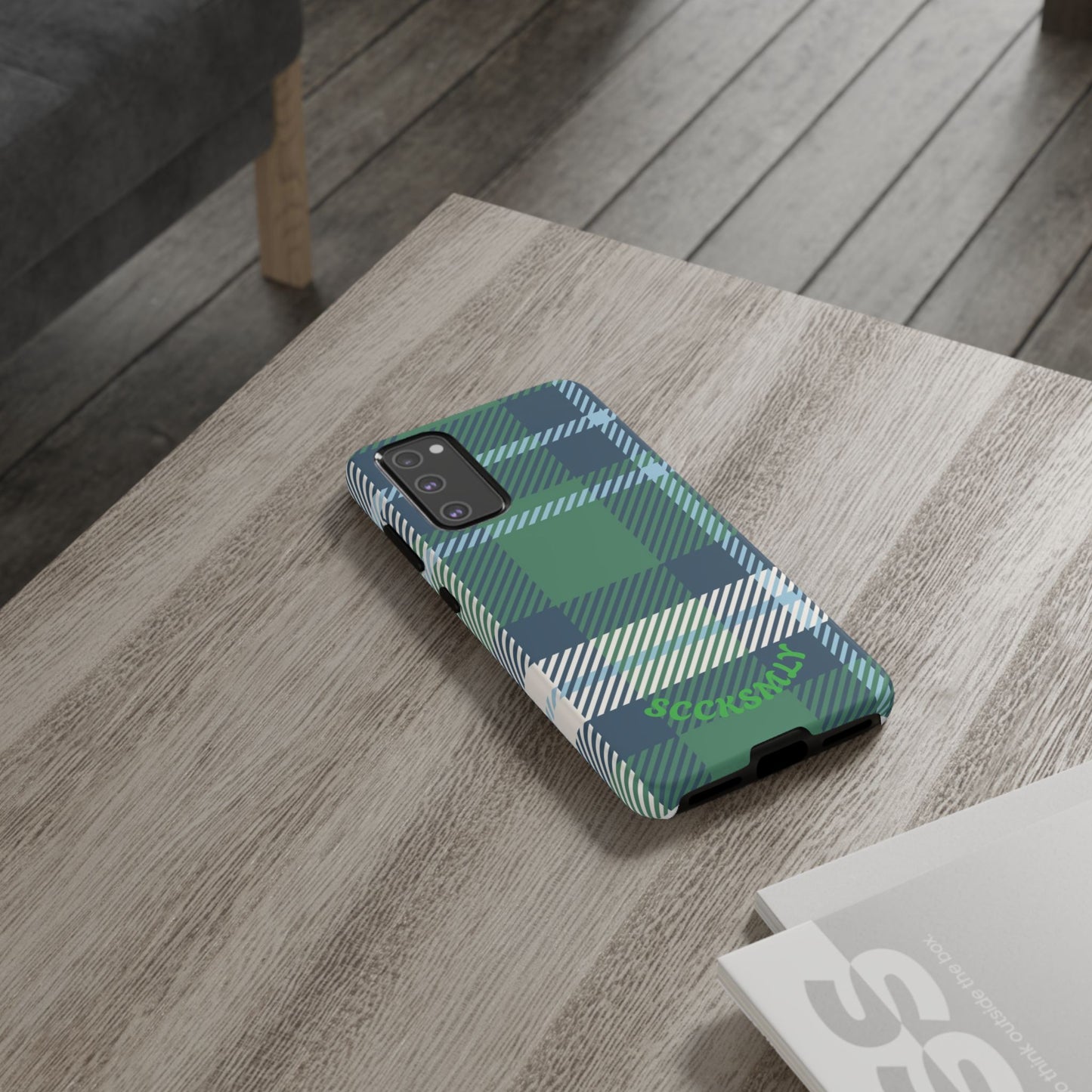 Earth and Sky Plaid Tough Phone Case for Samsung