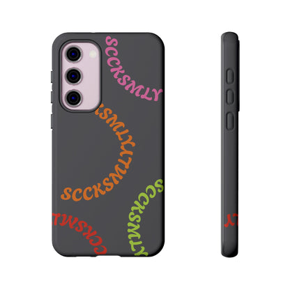 Y2K Wavy Script Tough Case for Samsung- Gray